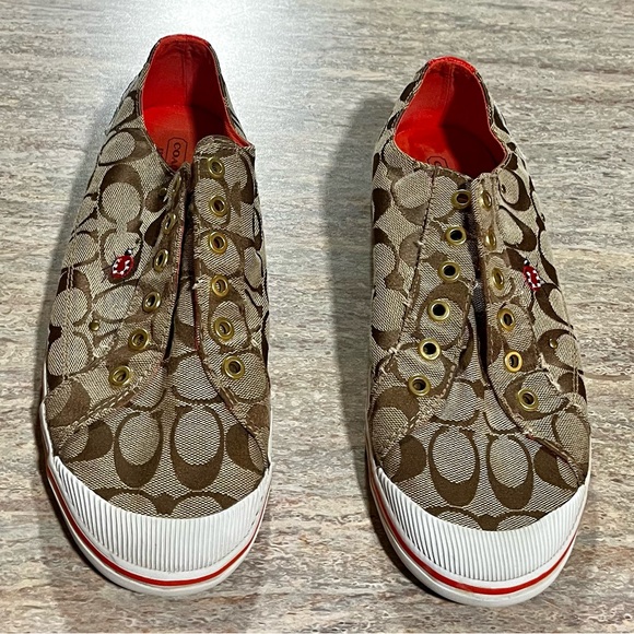 Coach Shoes - Coach Brown and Red Women's Sneakers